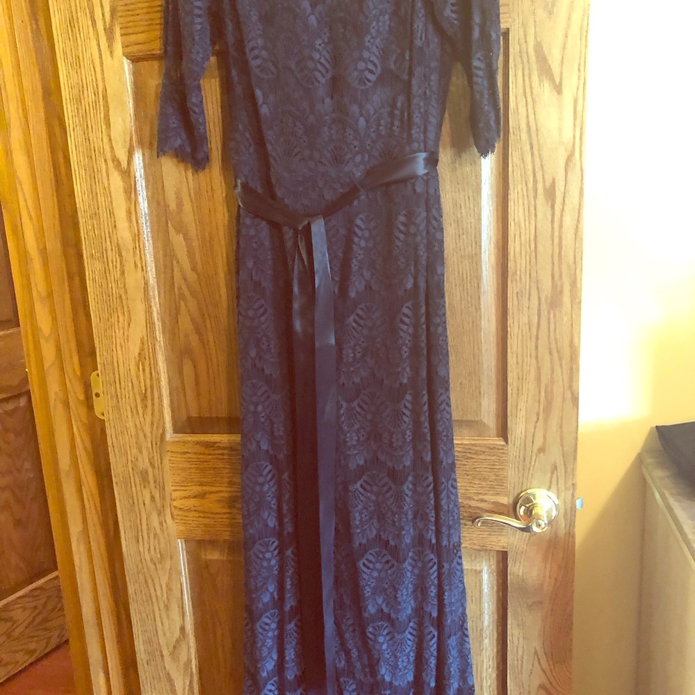 Blue lace formal evening dress for sale